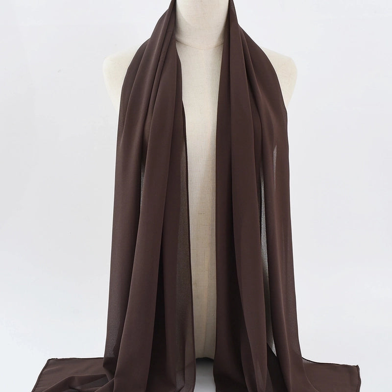 Women's Minimalist Classic Style Solid Color Satin Silk Scarf
