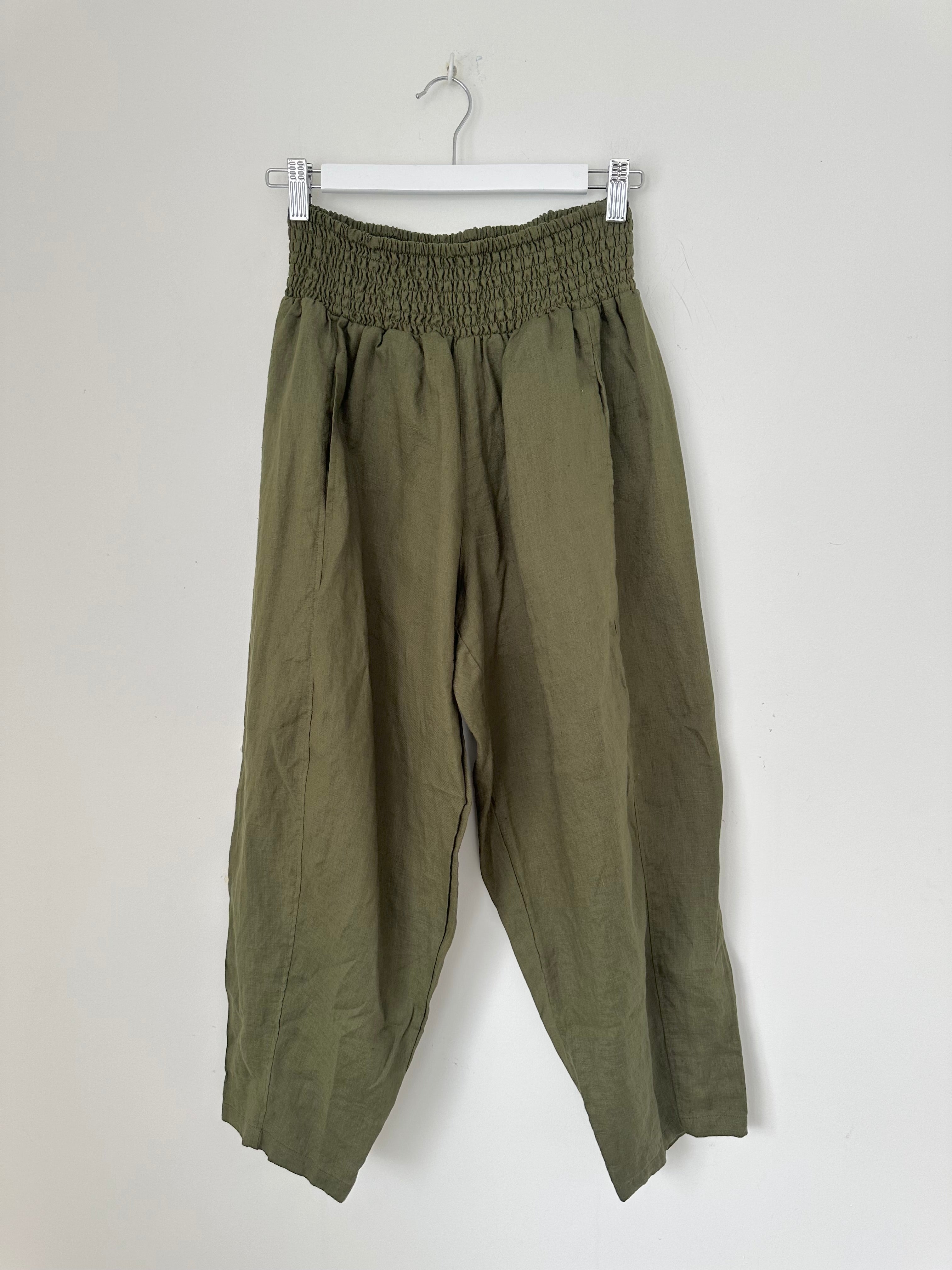 frankie pants - army linen