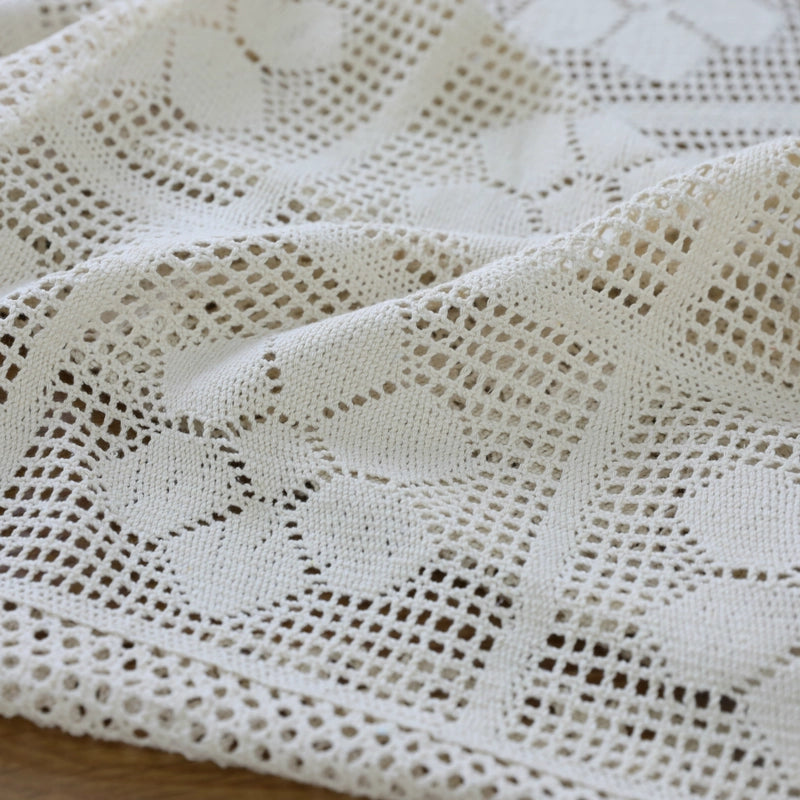 Retro Nostalgic Handmade Crochet Crochet Sofa Towel Woven Hollow Fabric Tablecloth Cover Towel Tablecloth