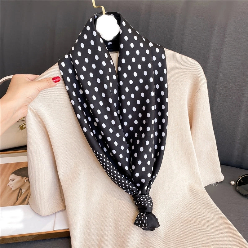 Women's Casual Plant Satin Printing Silk Scarf