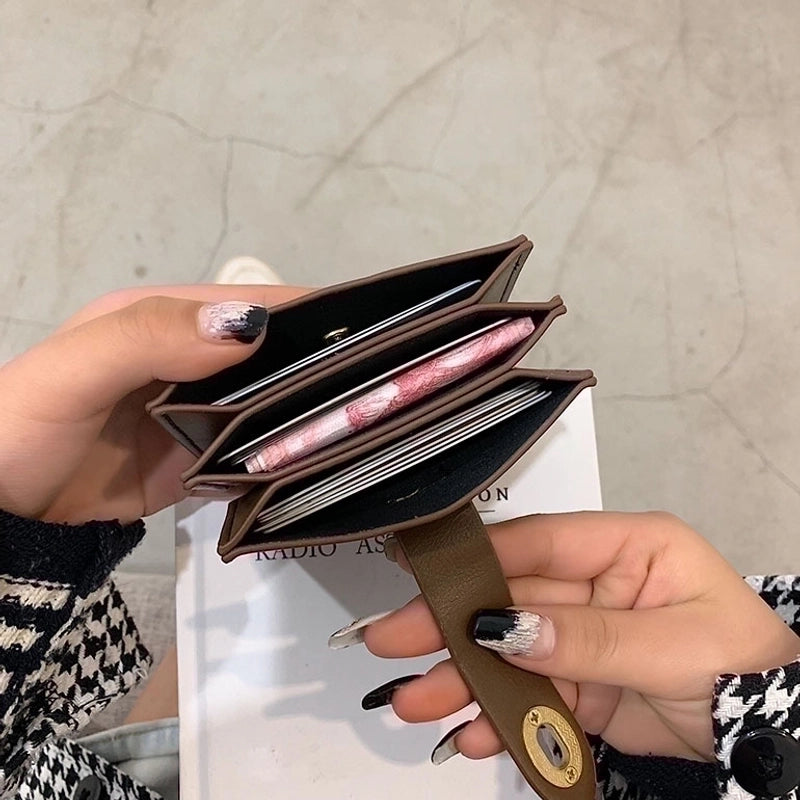 Women's Solid Color Pu Leather Lock Clasp Wallets