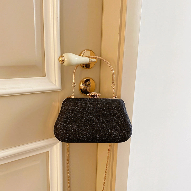 Women's Medium Polyester Solid Color Elegant Vintage Style Square Lock Clasp Evening Bag