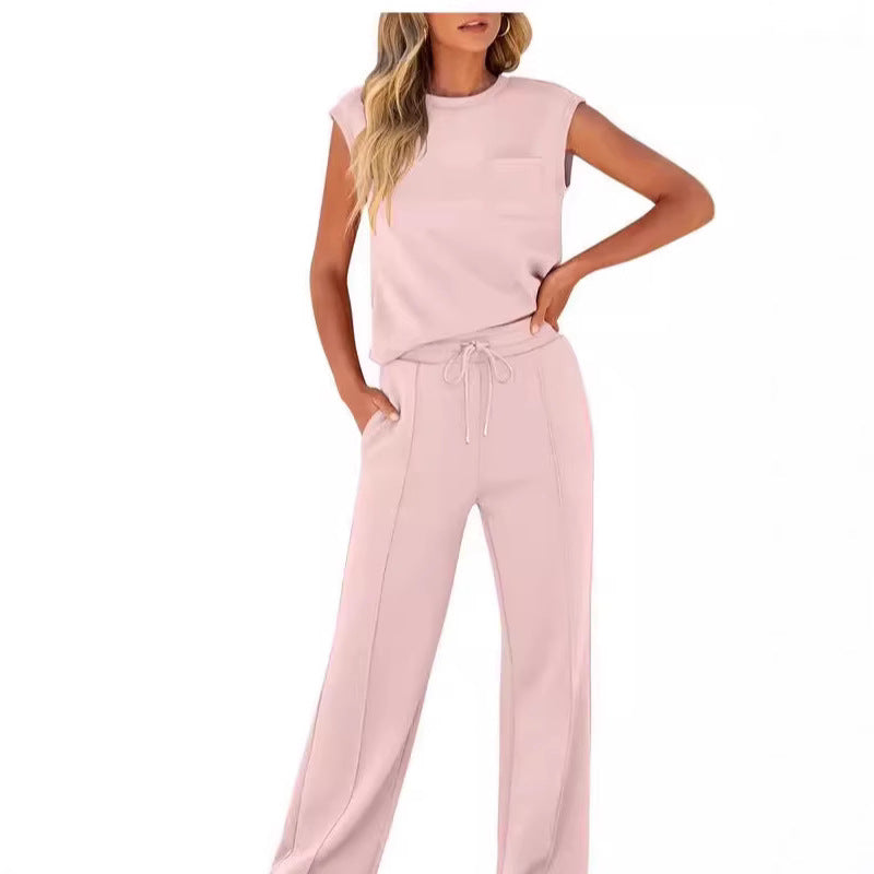 🌸New Arrival 50%OFF💖 Women's Casual Sleeveless Top and Drawstring Pants 2-Piece Set
