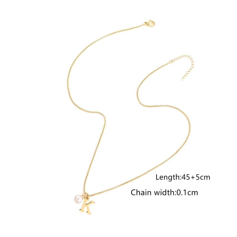 Elegant Minimalist Classic Style Letter 304 Stainless Steel Artificial Pearl Copper Stainless Steel Necklaces