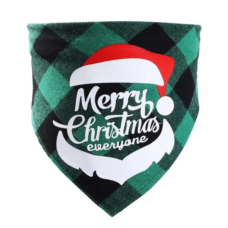 British Style Polyester Christmas Lattice Pet Saliva Towel