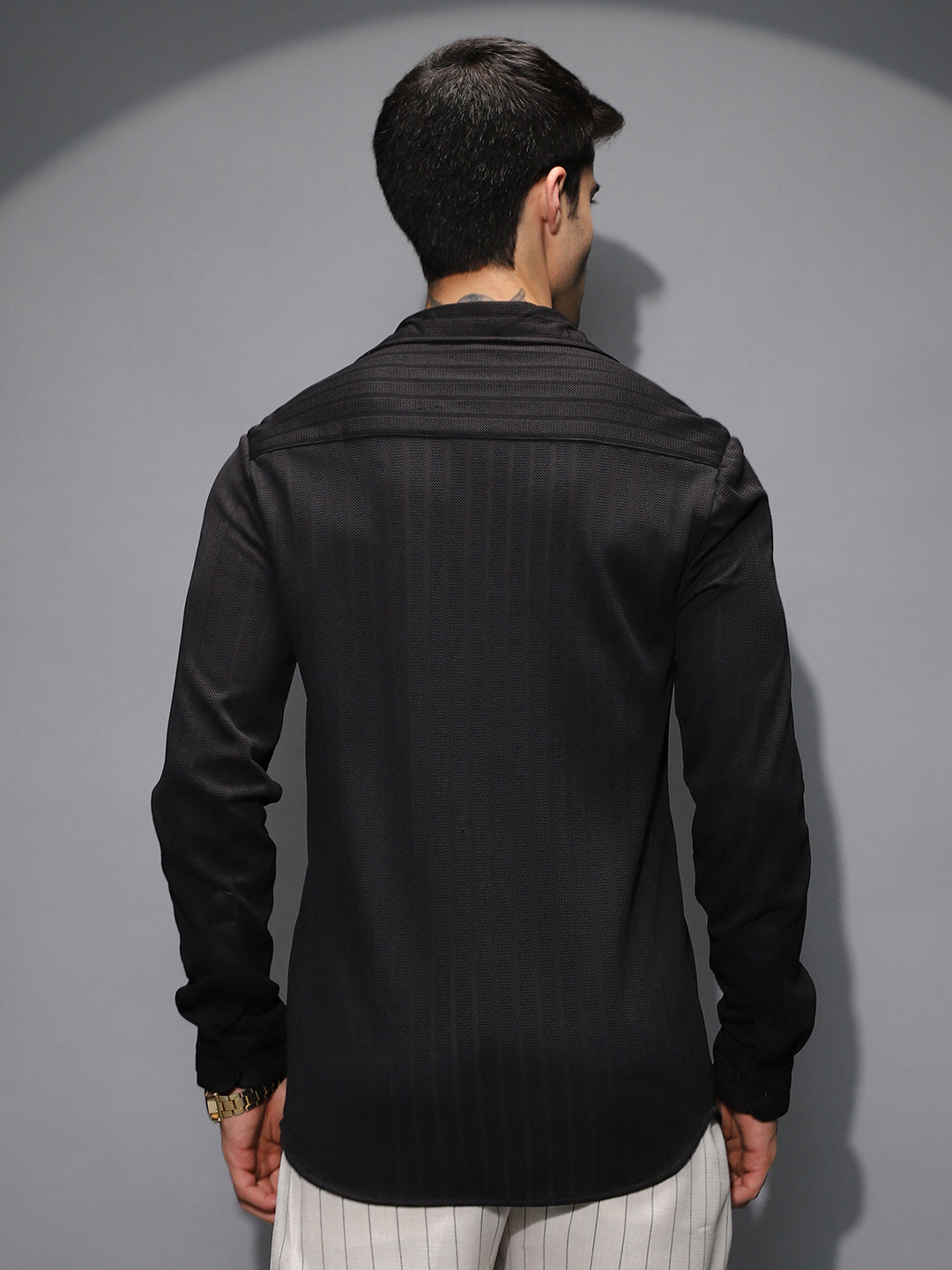 Chevron-Panel Tactile Shirt