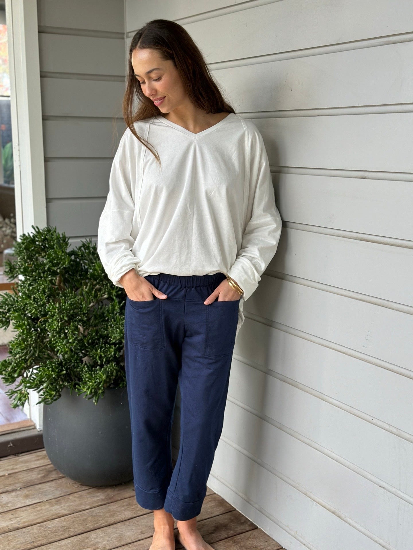 darcy capri pants-navy knit