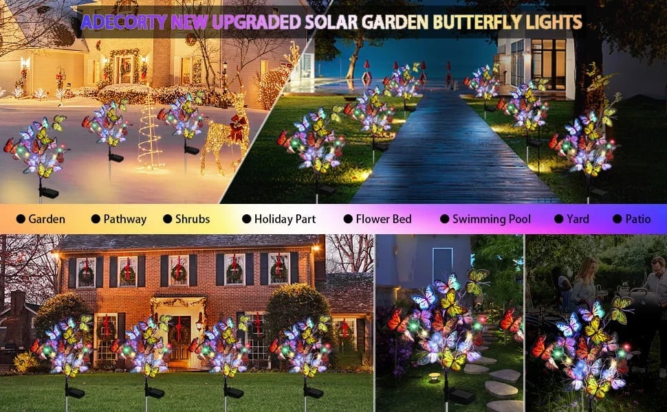 🙌LAST DAY 49% Off😍Solar Outdoor Butterfly Lights🦋💐