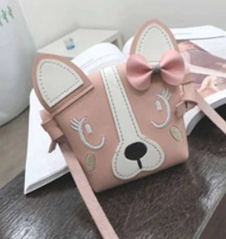 Kid's Small Pu Leather Animal Cute Square Magnetic Buckle Crossbody Bag