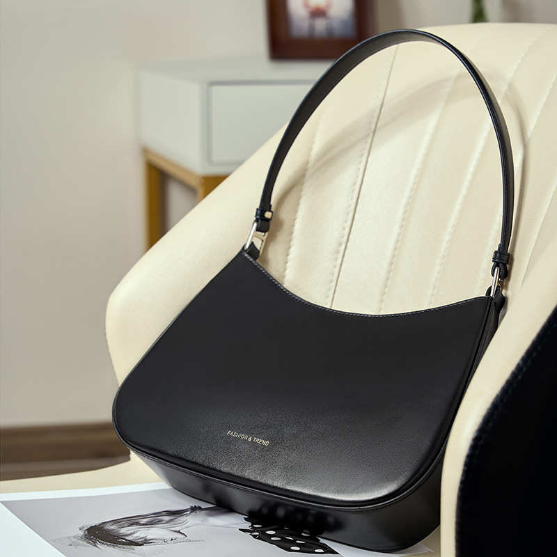 Faux Leather Baguette Shoulder Tote Bag