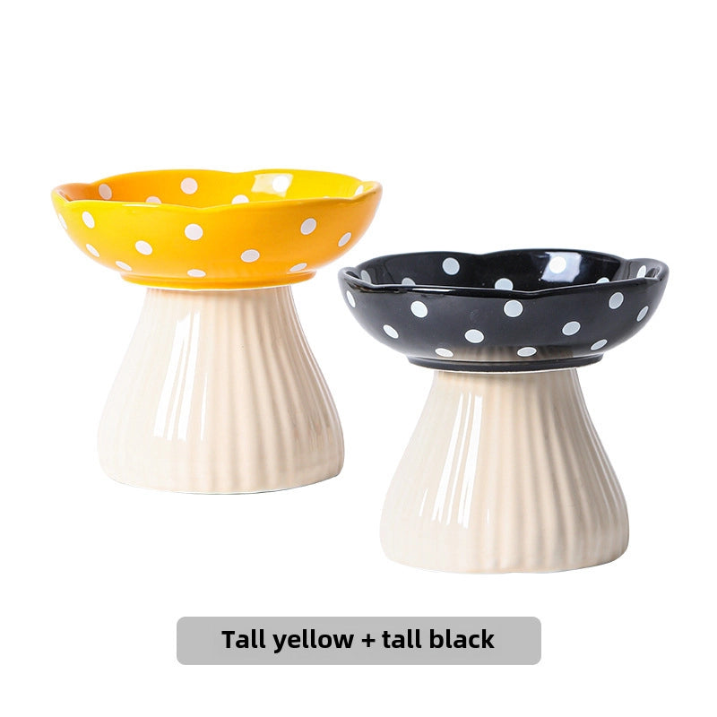 Cat Bowl Ceramic High Leg Protection Cervical Spine Anti-knock Pet Supplies Dog Rice Bowl Cat Food Basin Water Bowl Cat Food Bowl