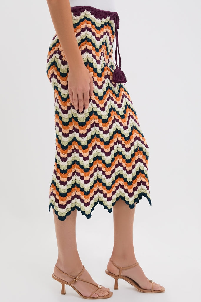 Pistaccio and Terracota Pesca Pencil Skirt