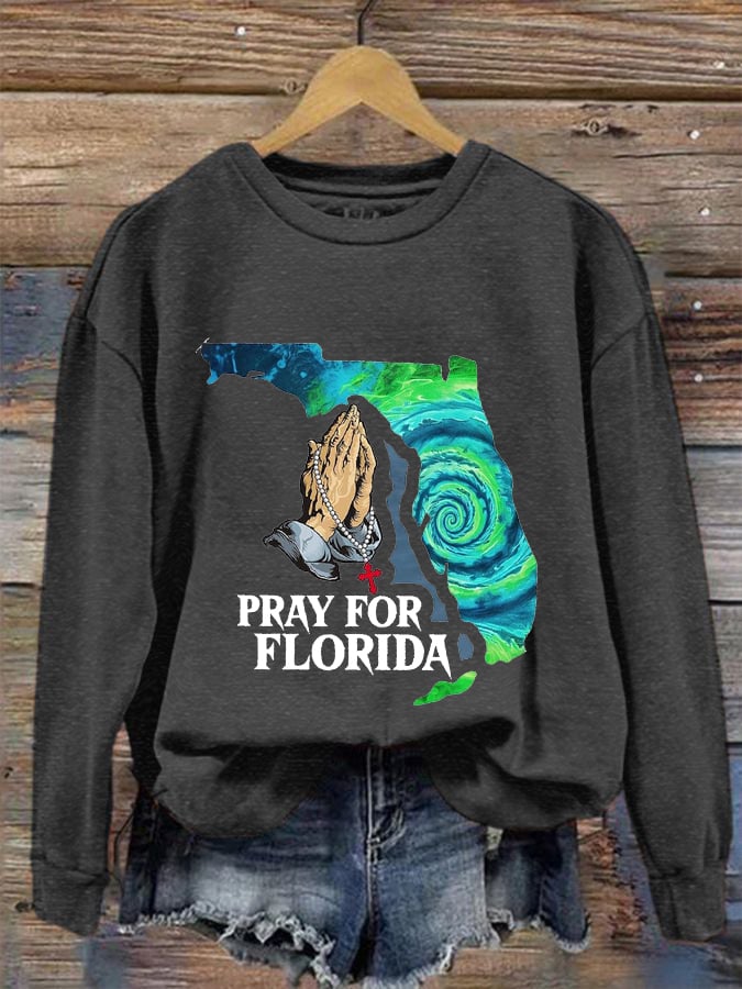 Women's Pray For Florida Printed Sweatshirt