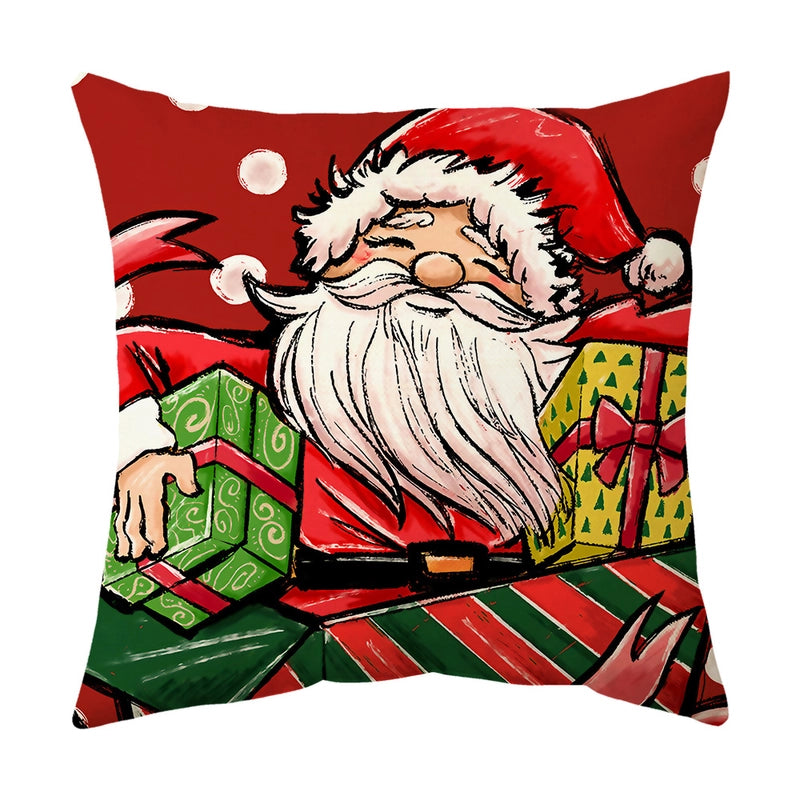 Fashion Christmas Tree Santa Claus Elk Polyester Pillow Cases