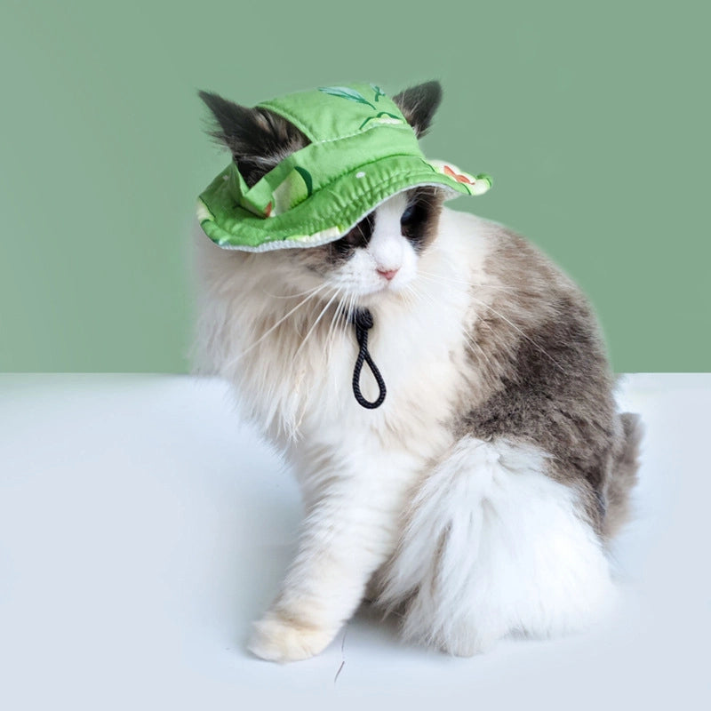 High-grade Quality Pet Fisherman Hat Cat Dog Hat Out Sun Hat Summer Cat Head Cover Sunscreen Sun Hat