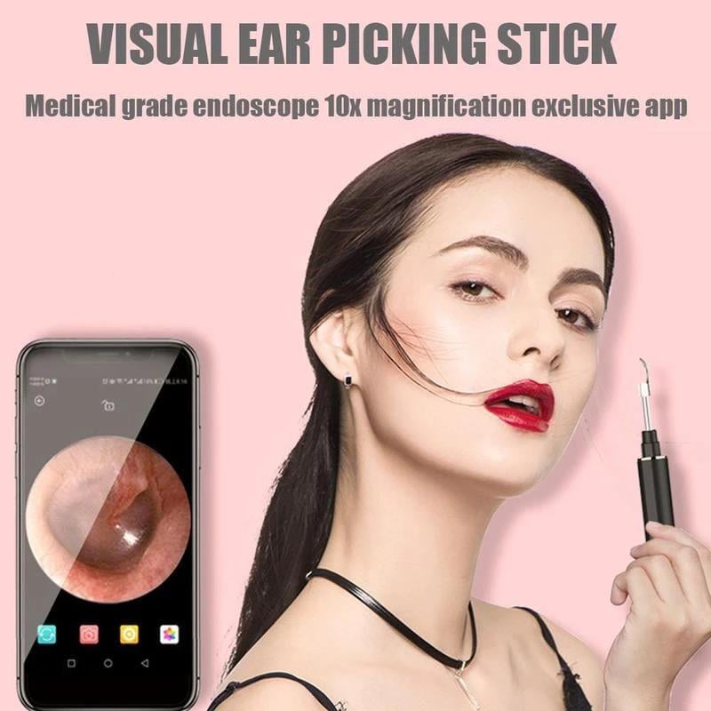 🔥Clean Earwax-Wi-Fi Visible Wax Removal Spoon. USB 1296P HD Load Otoscope