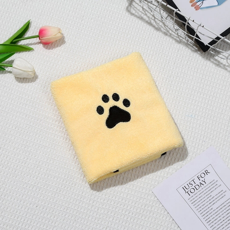 Fashion Artificial Fiber Paw Print Pet Bath Towel