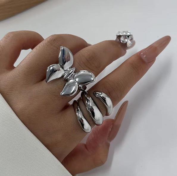 Butterfly Titanium Steel Ring Finger Ring Stainless Steel Ring