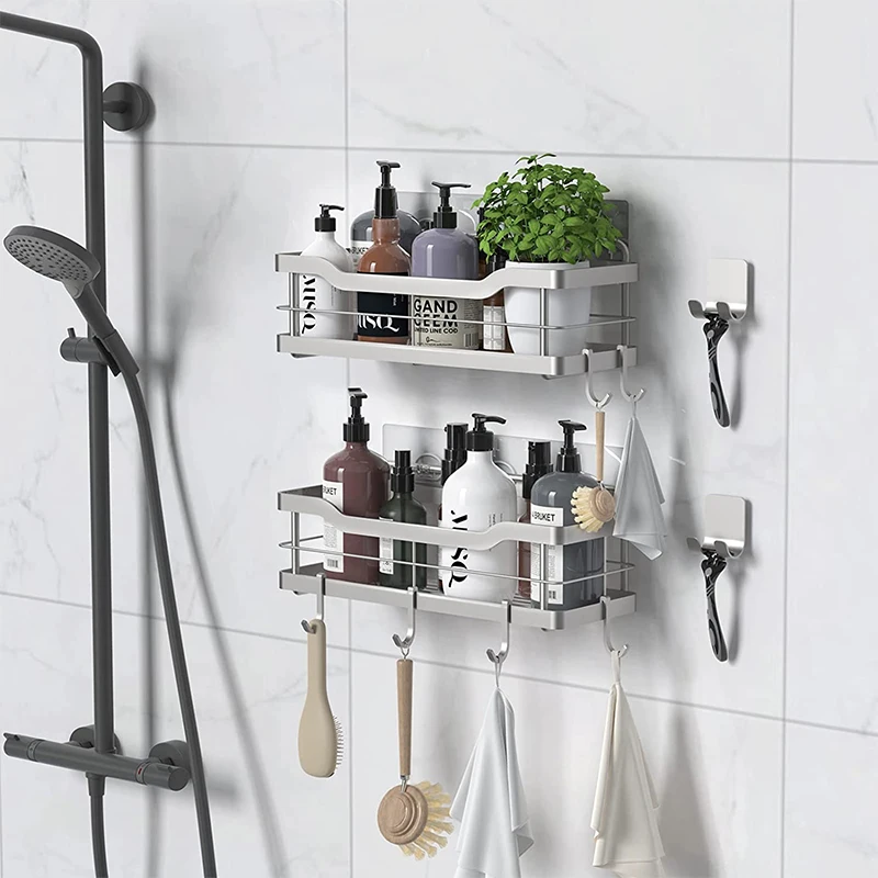 2023 Hot Sale Stainless Steel Bathroom Accessories Shower Caddy Organizer Without Drill Corner With Soap Holder