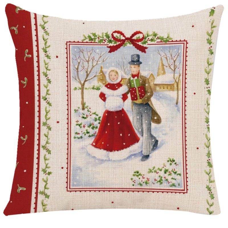 Cute Santa Claus Letter Chemical Fiber Pillow Cases