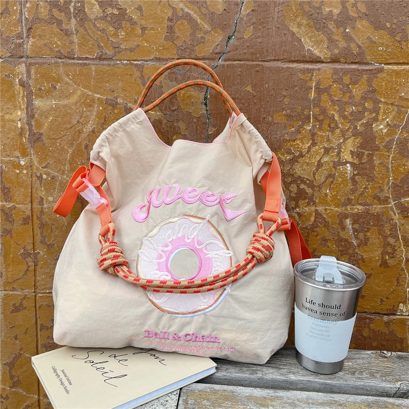 Women's Medium Polyester Animal Plant Streetwear Square Open Shopping Bags
