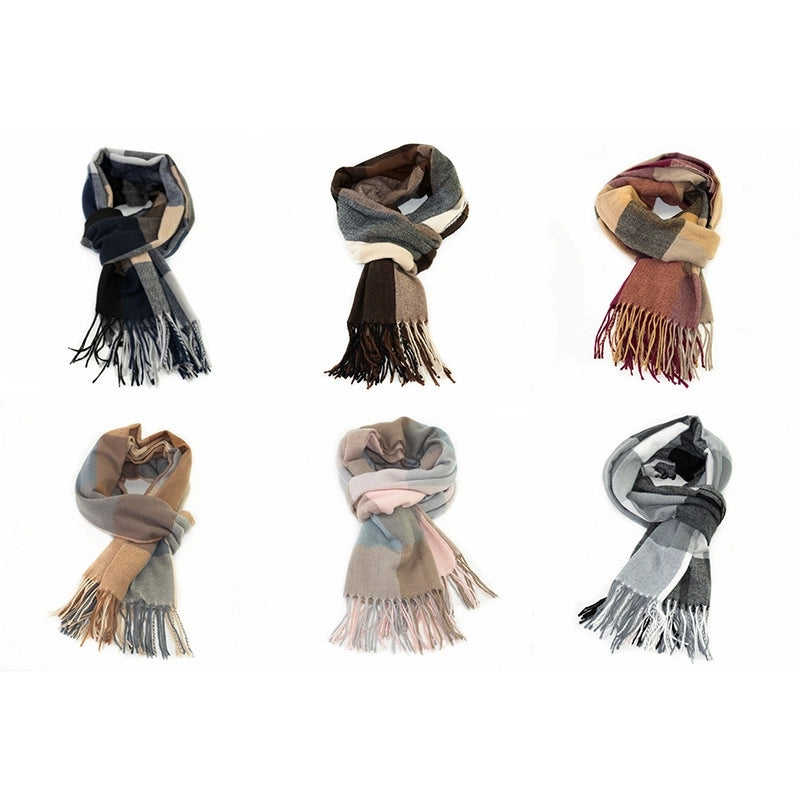 Hot Sale Classic Cashmere Plaid Scarf Tassel British Style Warm Autumn And Winter Shawl Customized