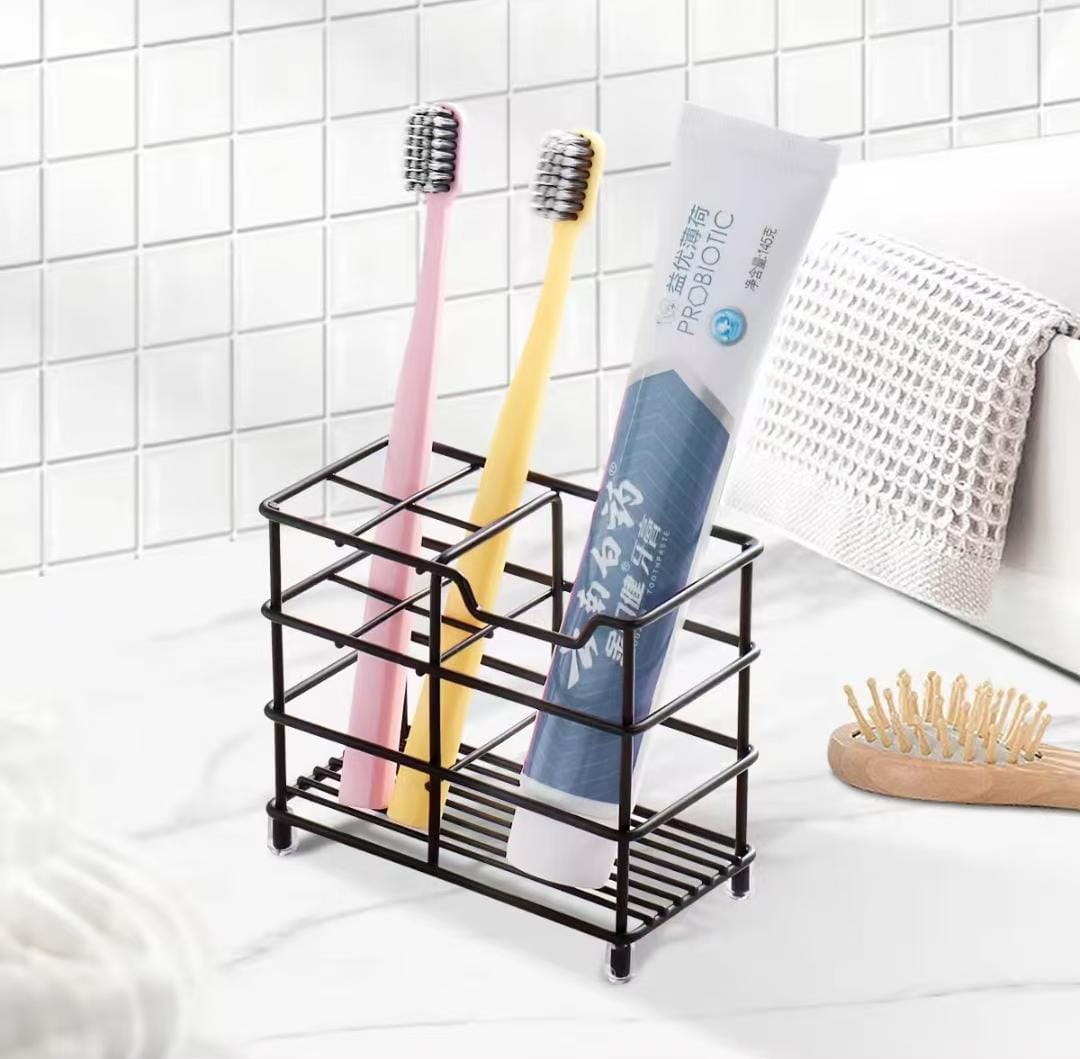 Metallic simple multipurpose organizer .toothbrush/paste.