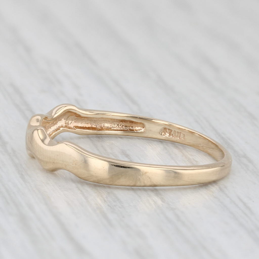 Wave Pattern Band Ring 10k Yellow Gold Size 7 Stackable