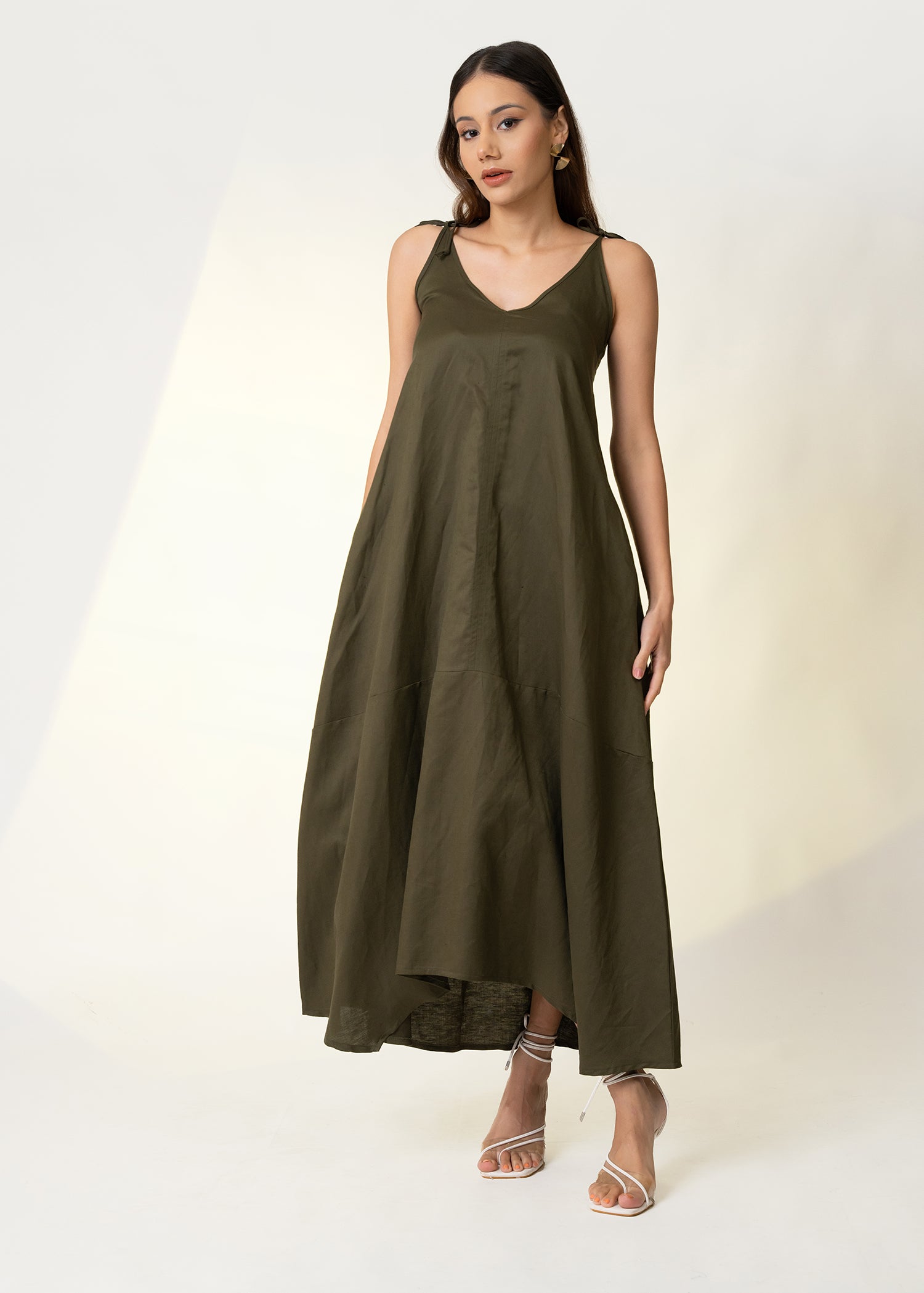 Strappy Maxi Dress With Side Pockets