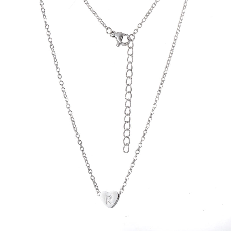 Stainless Steel Titanium Steel 18K Gold Plated Minimalist Letter Heart Shape None Pendant Necklace