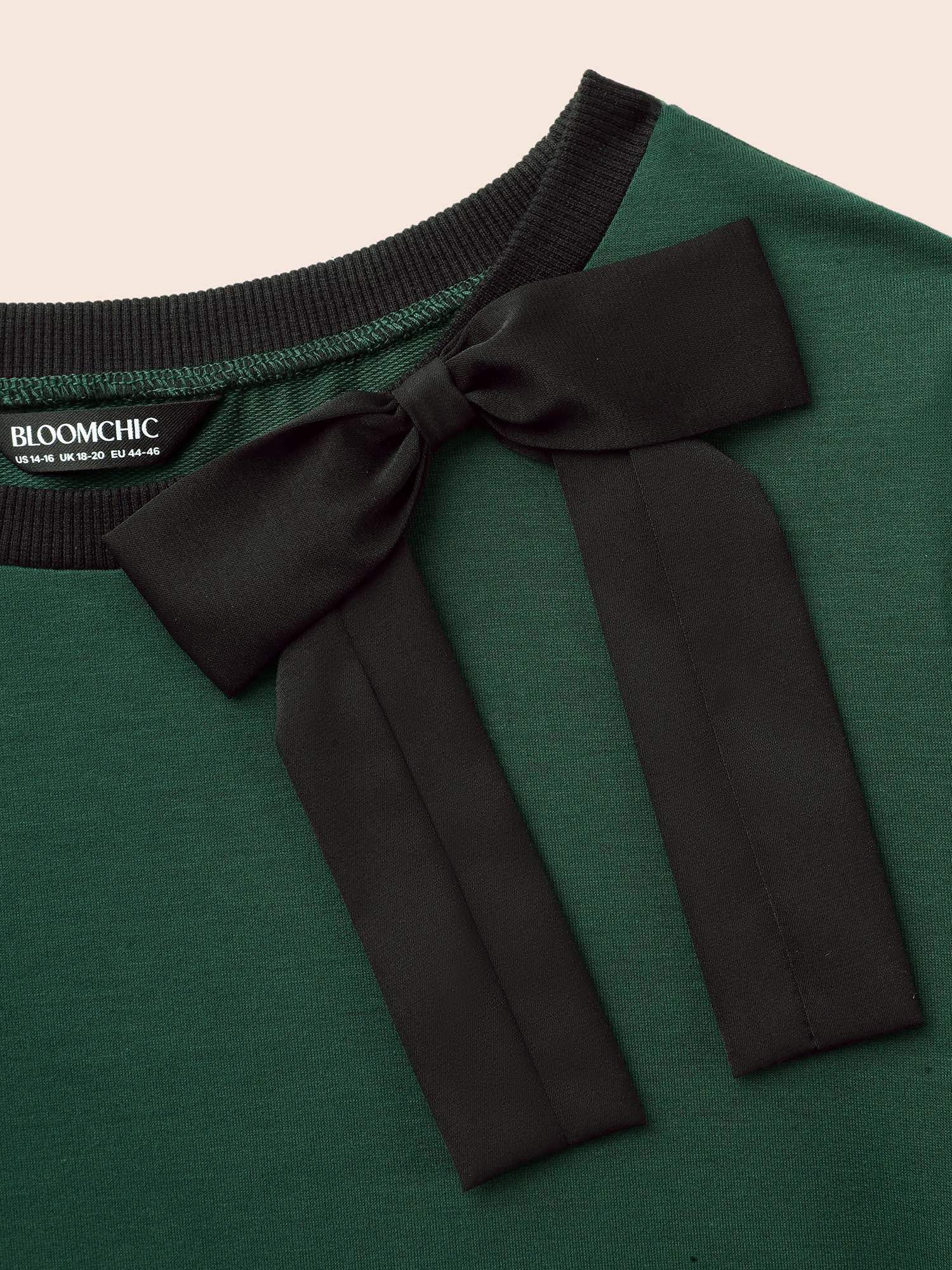 Bow-tie Detailing High Neck Sweatshirt