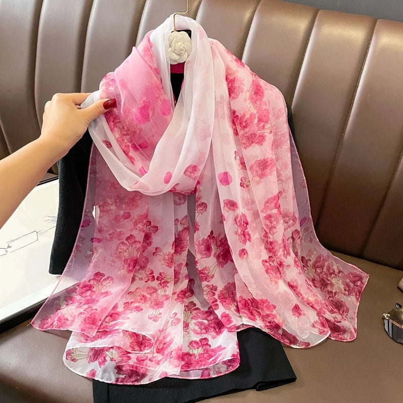 Spring And Summer New Yourou Silk Scarf Large Size Printed Beach Towel Dot Travel Vacation Sunscreen Scarf Women's Spot