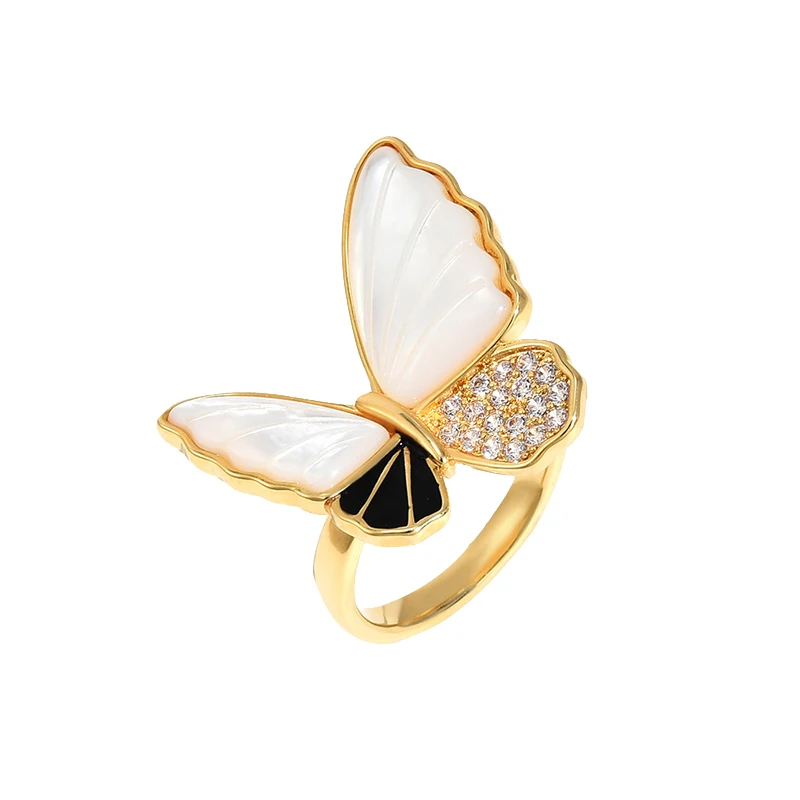 New Korean luxury open ring cute personality butterfly adjustable ring women accessories