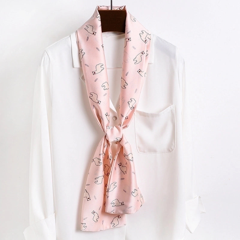 Women's Elegant Printing Satin Silk Scarf