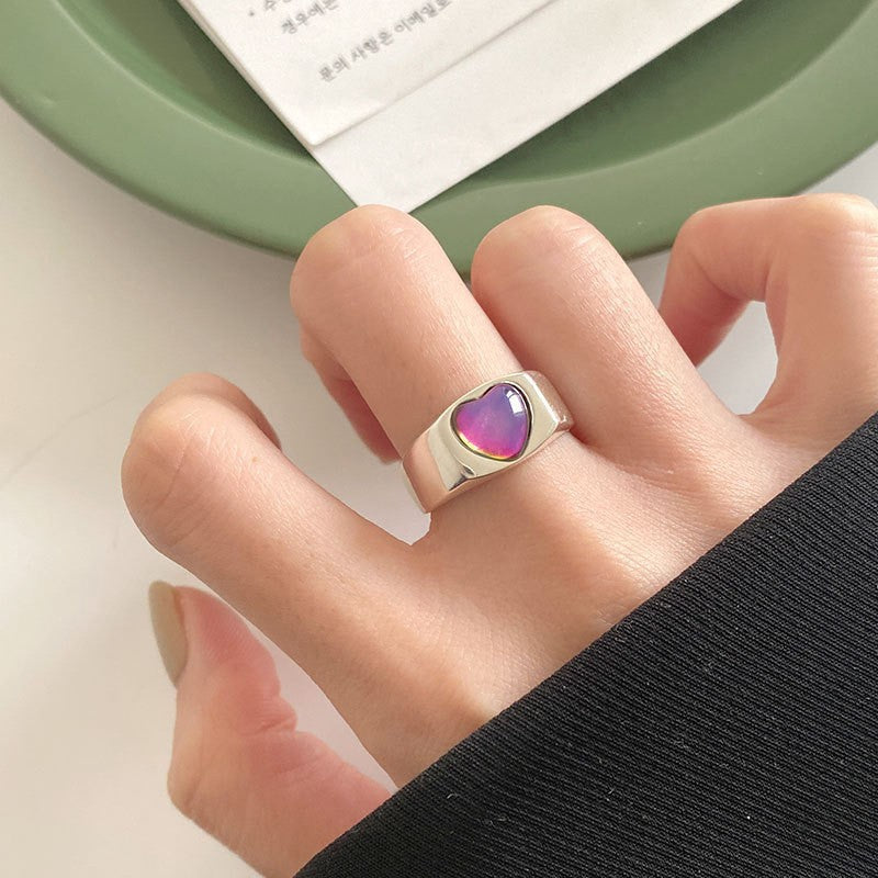 Purple Burst Heart Ring