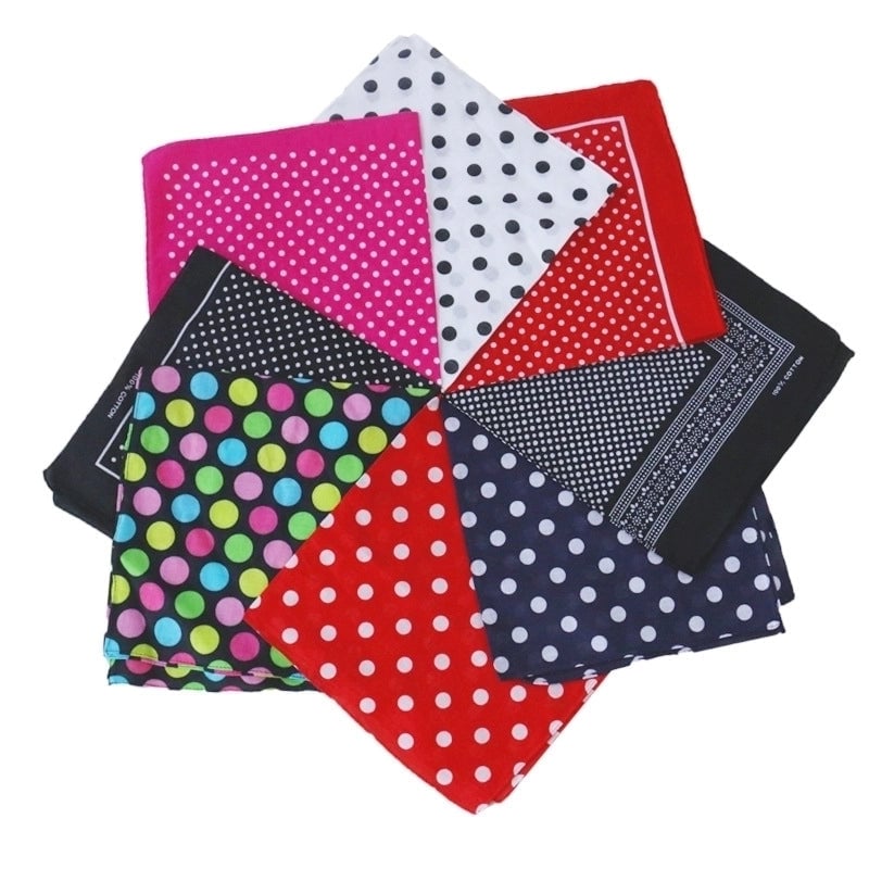 Women's Streetwear Round Dots Cotton Kerchief