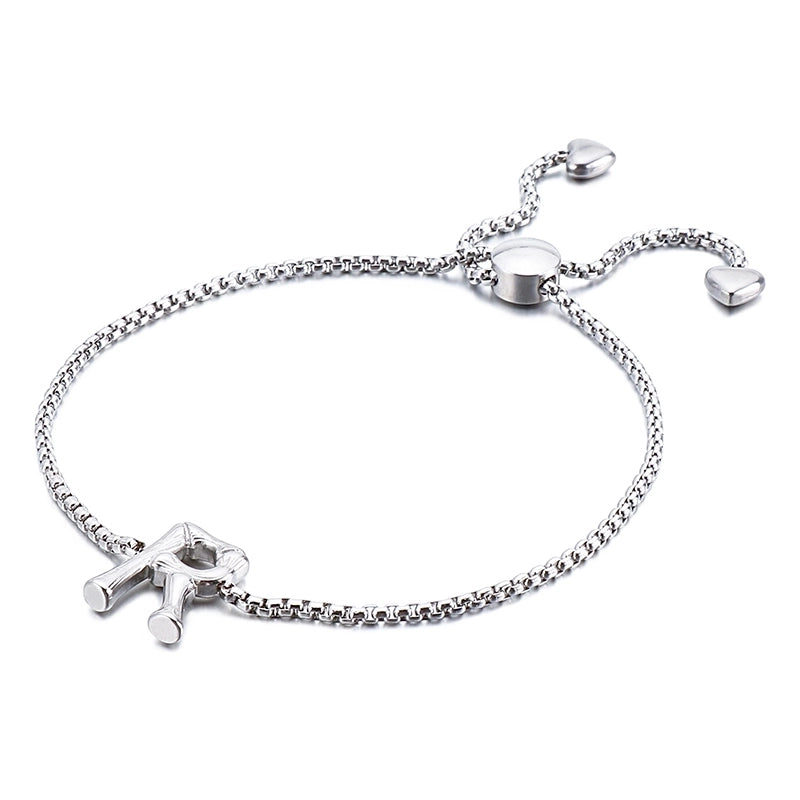 Casual Minimalist Letter Heart Shape Stainless Steel 18K Gold Plated Bracelets In Bulk