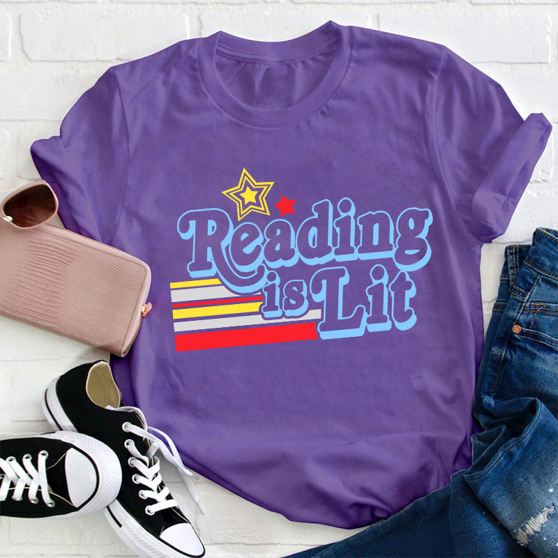 Reading Is Lit Teacher T-Shirt