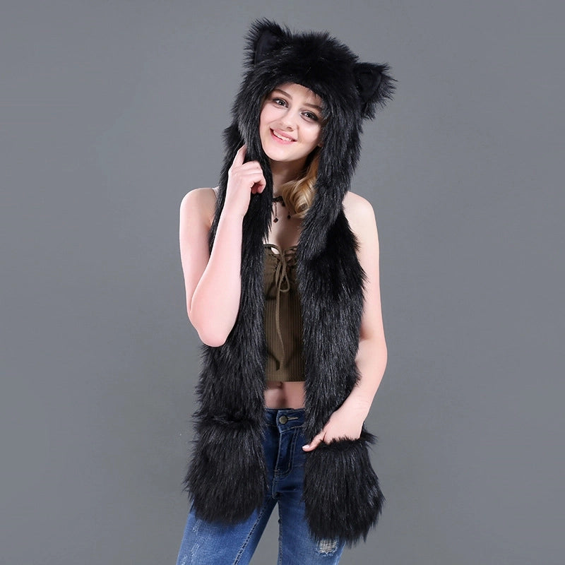 Unisex Fashion Cartoon Imitation Fur Winter Scarves