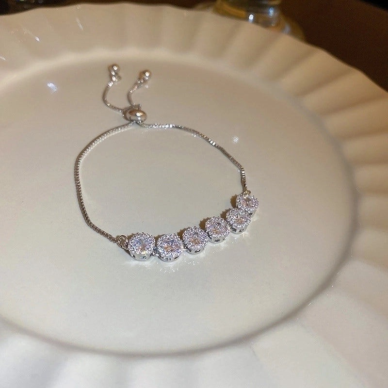 Minimalist Heart Shape Copper Inlay Zircon Bracelets