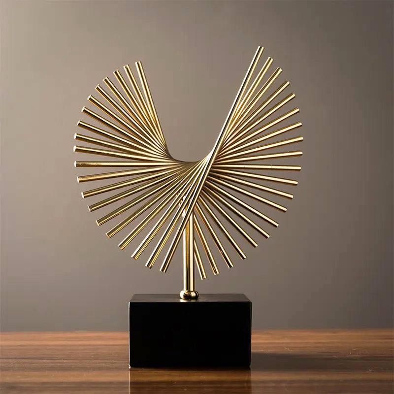 Spiral Metal Decorative Sculpture Medium - Brass