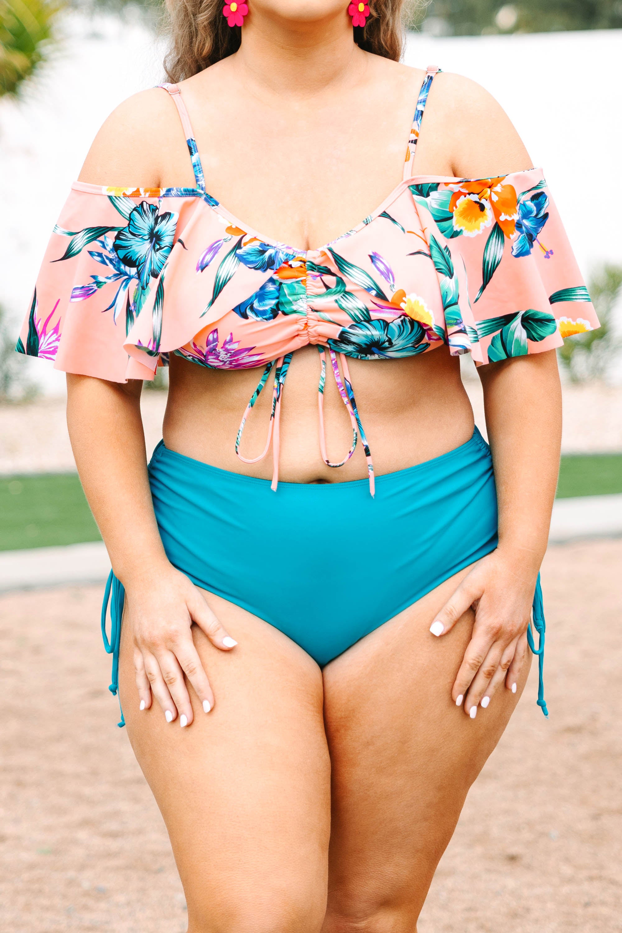 Let's Find Paradise Swim Top. Teal