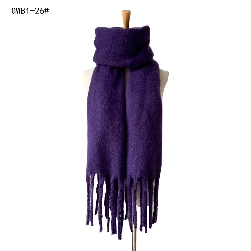 Women's Vintage Style Solid Color Polyester Scarf