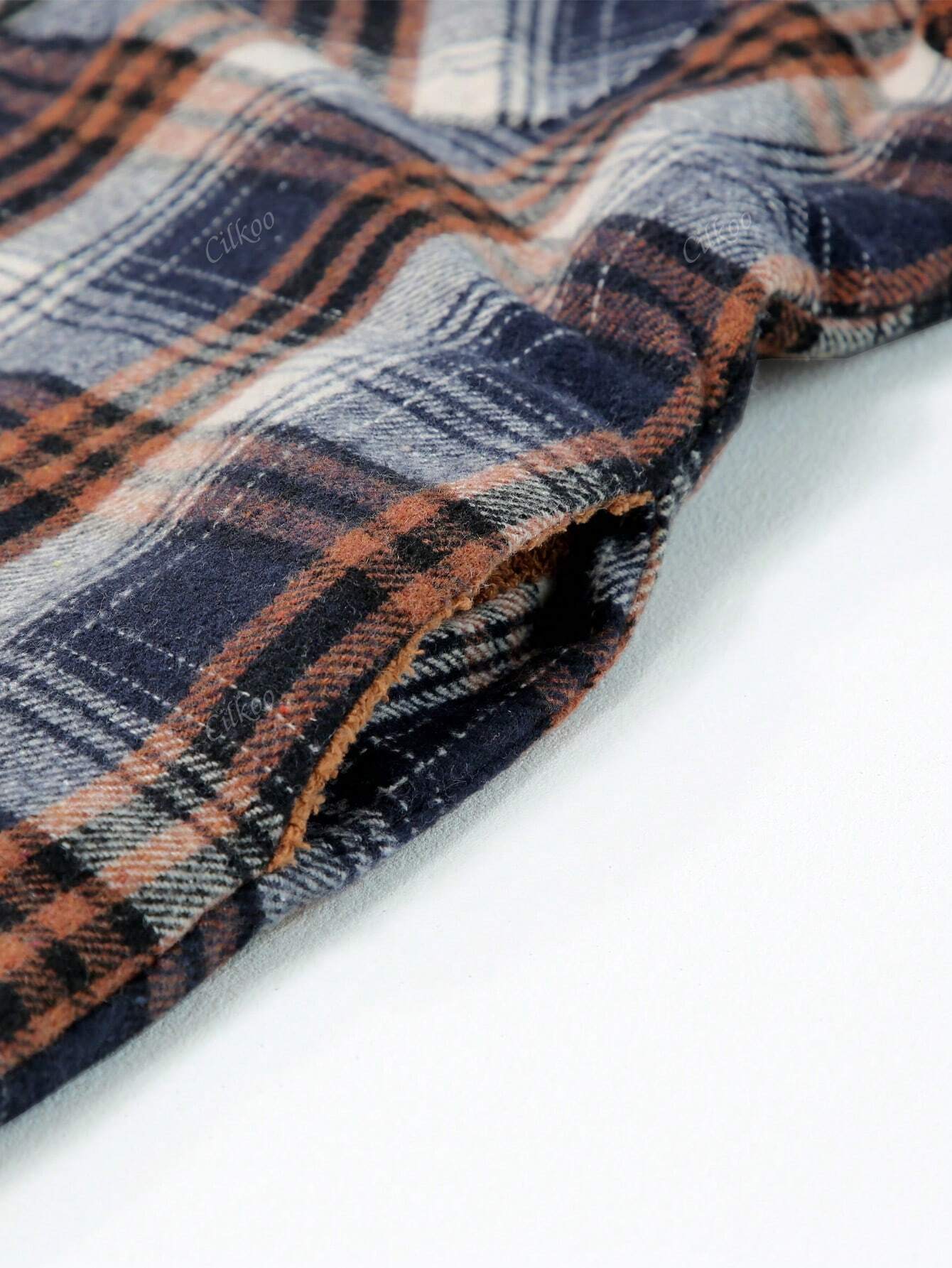 Plaid Print Teddy Lined Hooded Coat