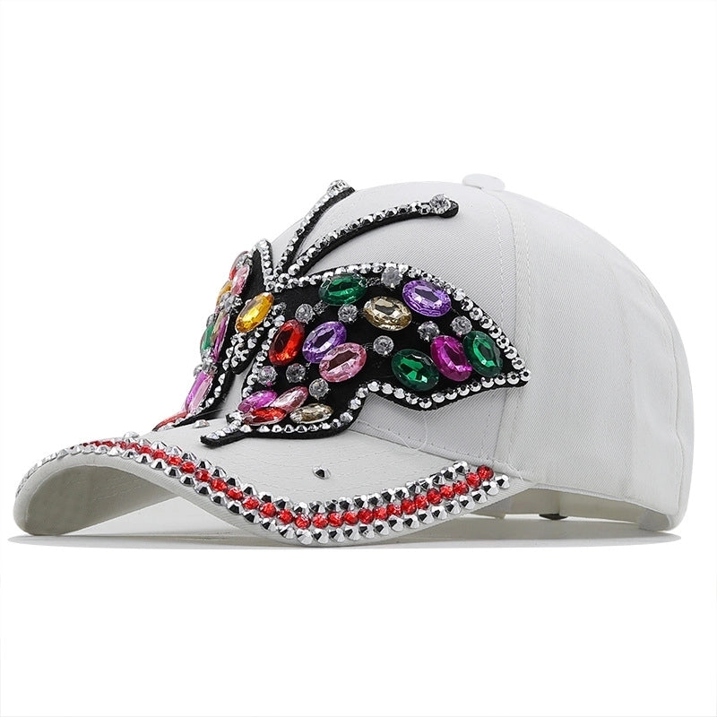 Fashion New Big Bowknot Diamond Baseball Cap Female