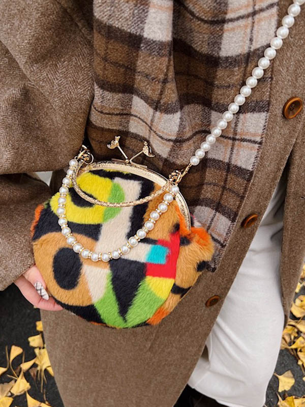 Contrast Color Zipper Crossbody Bags Handbags