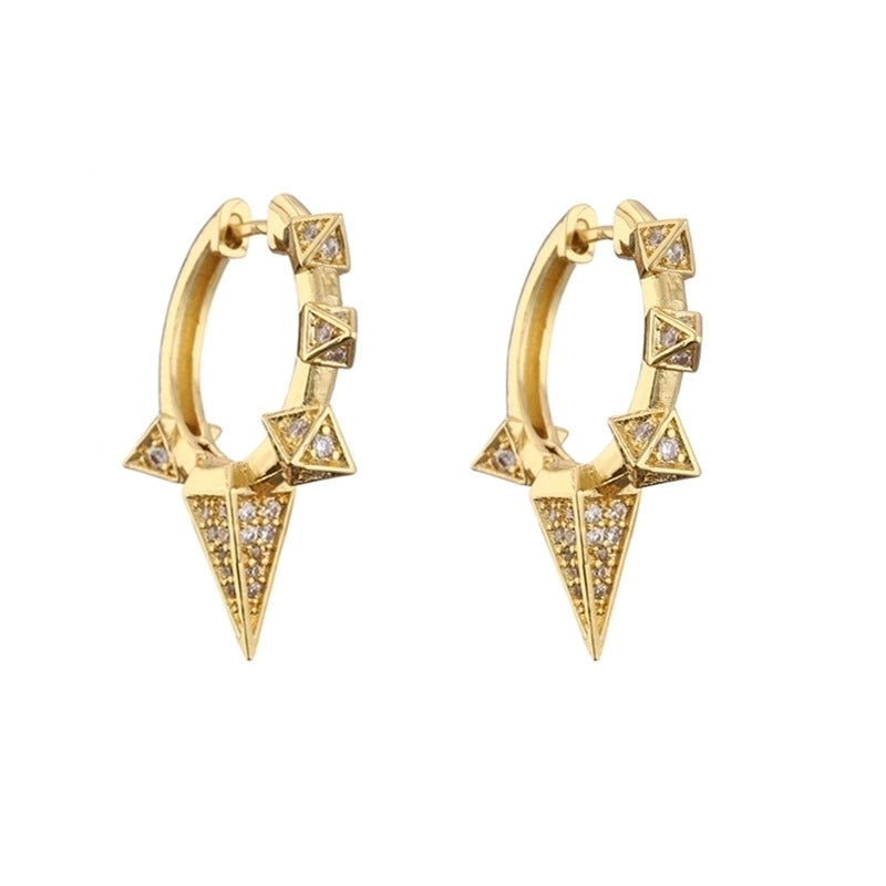 Simple Micro-inlaid Thorn Pointed Copper Plated Ear Clip