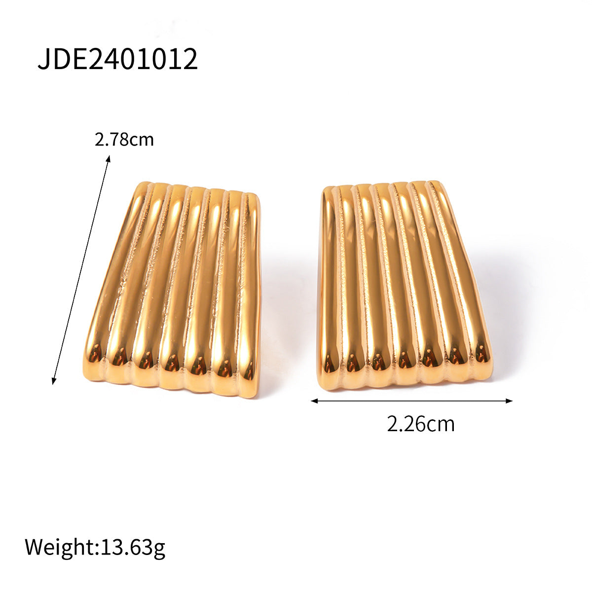 Jie Ding Stainless Steel Earrings Pearl Earrings Female Design Niche Titanium Steel