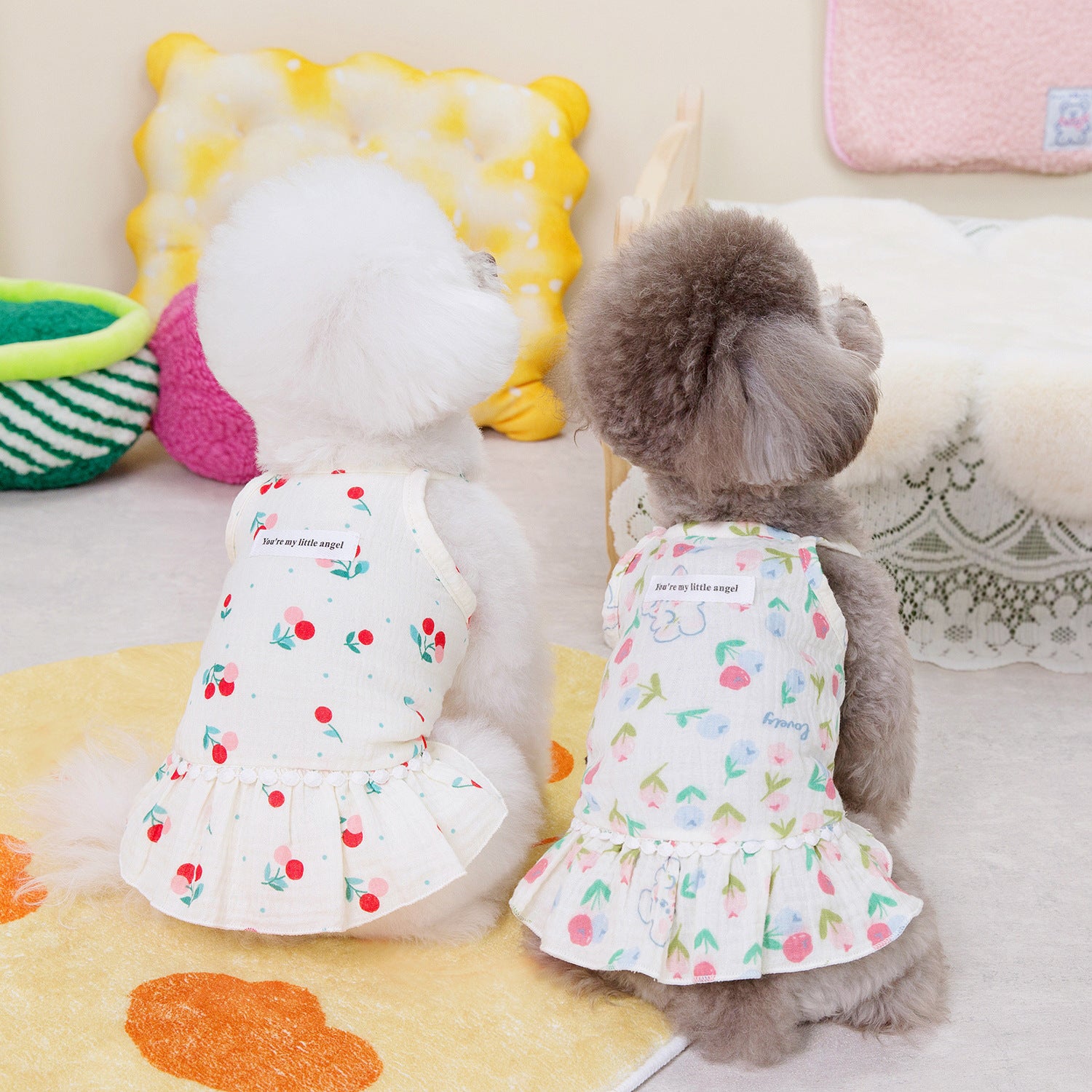 Cherry Rabbit Printed Breathable Dog Cat Dress