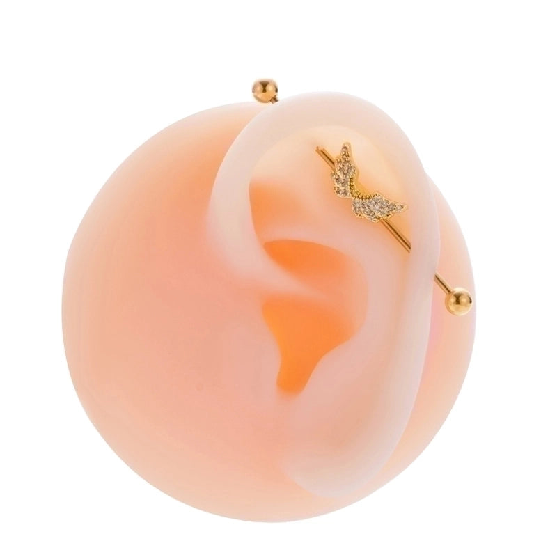 1 Piece Ear Cartilage Rings & Studs Vintage Style Cross Heart Shape Snake 316L Stainless Steel  Copper Plating Inlay Zircon